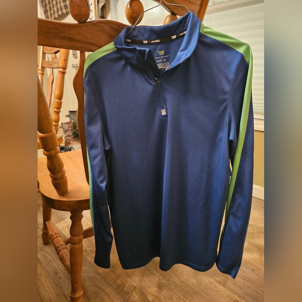 Blue and Green Quarter-Zip Pullover Tek Gear Xl 18/20